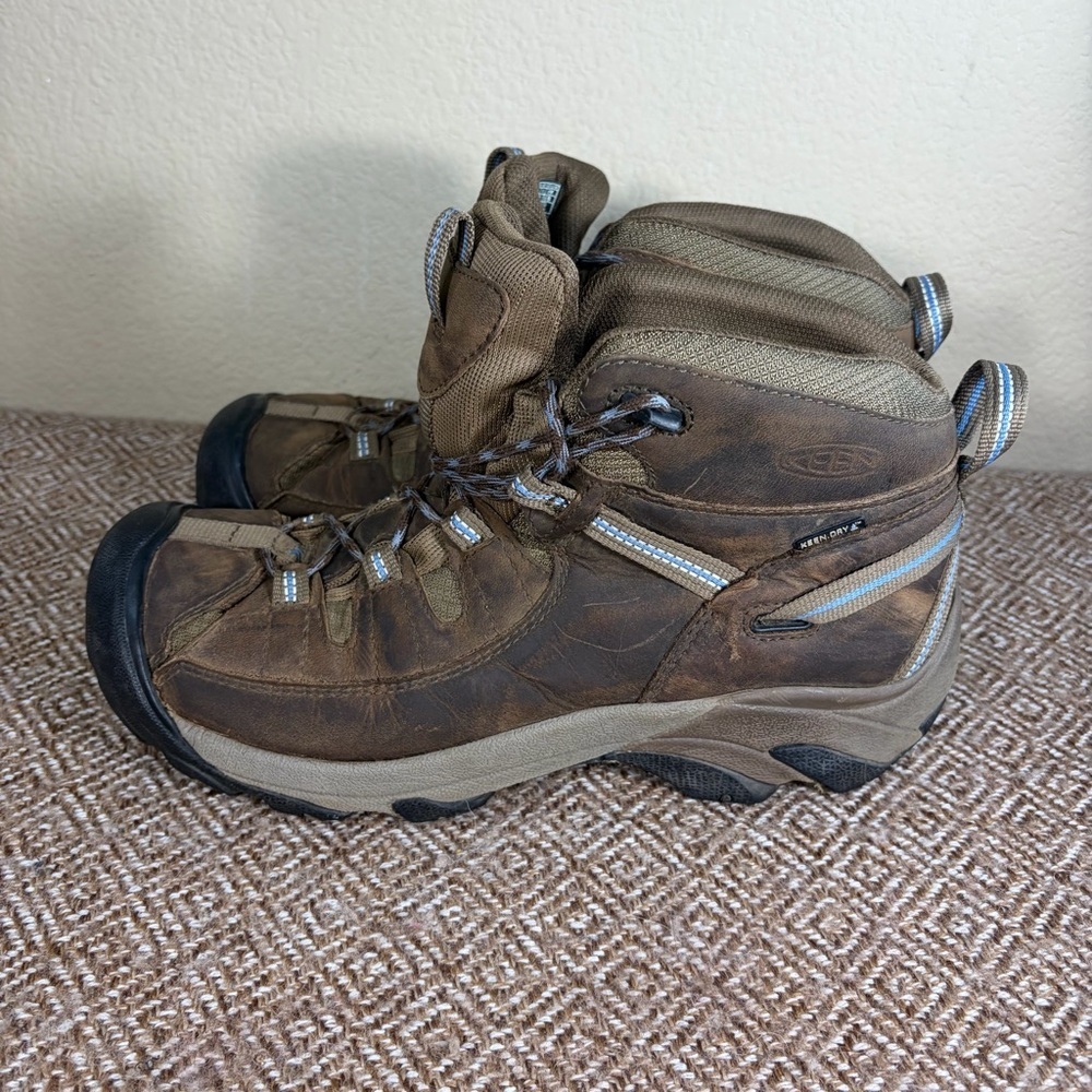 Keen Dry Targhee II Brown Nubuck Waterproof Womens Hiking Boots Sz 11 Outdoor - Picture 3 of 8